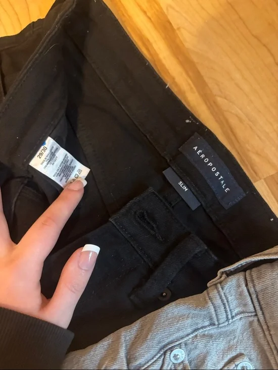 Aeropostale Men's Black and Light Gray Straight Jeans Duo - Picture 3 of 8